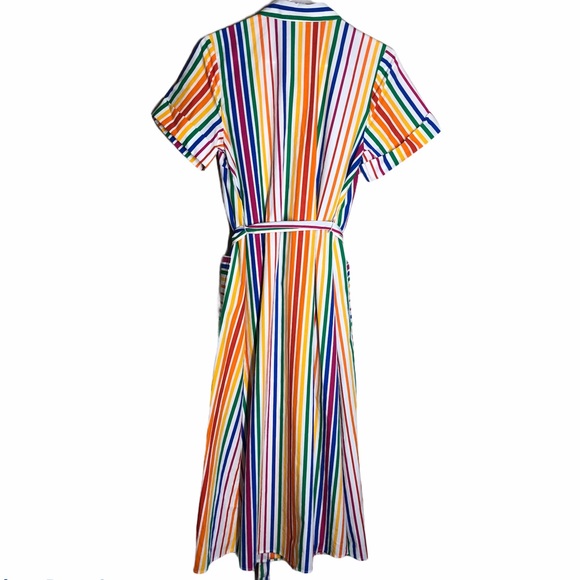CHRISTOPHER JOHN ROGERS RAINBOW STRIPES DRESS SZ 6 - Picture 4 of 6